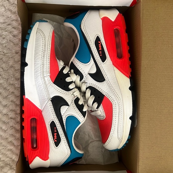 W AIR MAX 90 WHITE/BLACK-BRIGHT CRIMSON - Picture 1 of 3